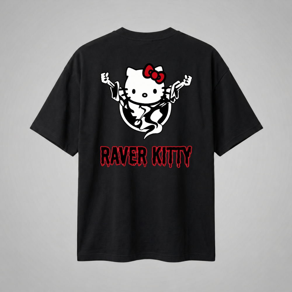 Oversize Premium T-Shirt Raver Kitty